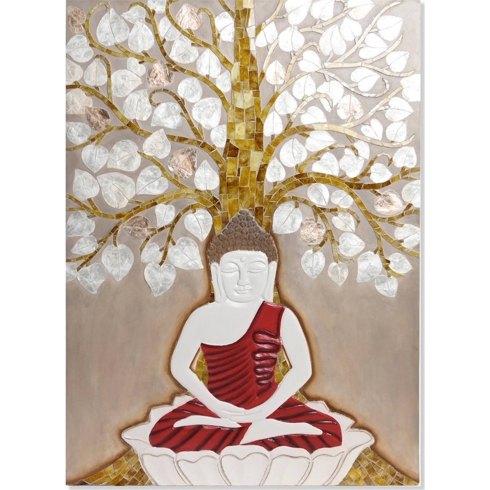 Tableau Bouddha élégance résine dorée pour décoration 70 x 4 x 100 cm ...