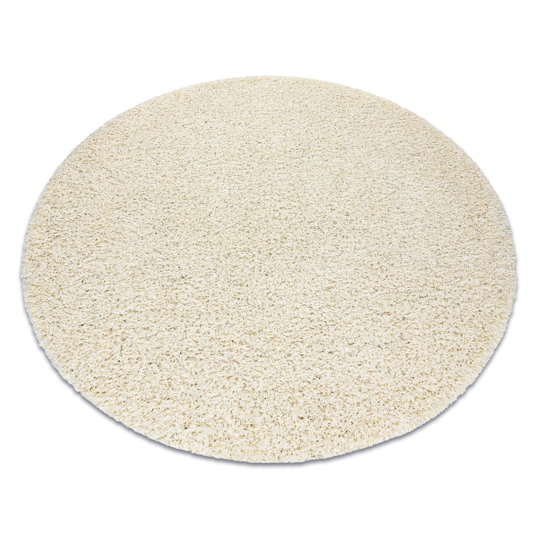 Alfombra SOFFI circulo shaggy 5cm crema circulo 100 cm | Leroy Merlin