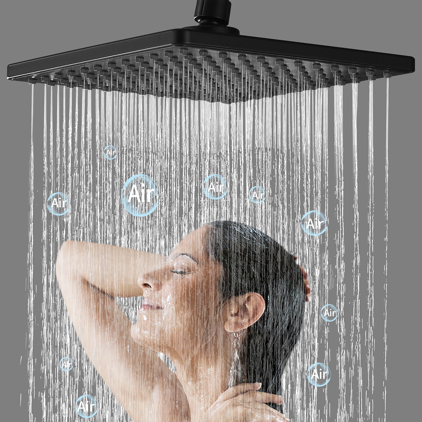 Colonne de Douche Thermostatique Noir Sans Percement Supplémentaire, Ensemble de Douche Réglable en Hauteur ( 1006-1206mm) Corps en Laiton - 6