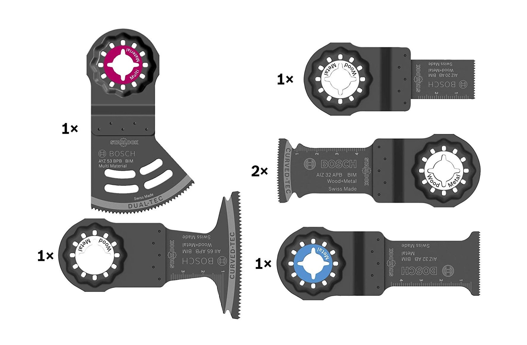 Coffret de lames Starlock pour outil multifonctions (6 pcs) - BOSCH 2608664622 - 4