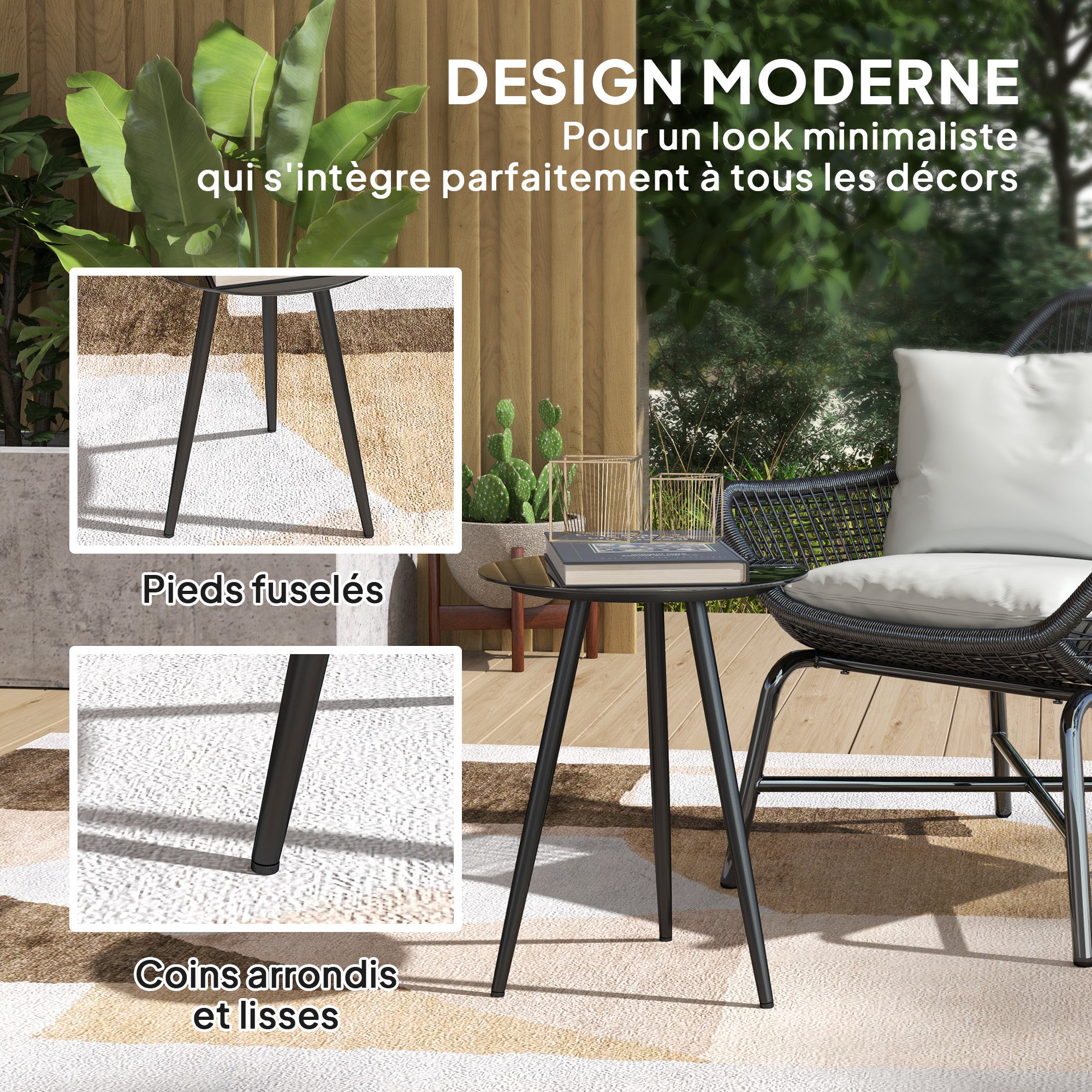 Table basse de jardin Acier Outsunny - 4