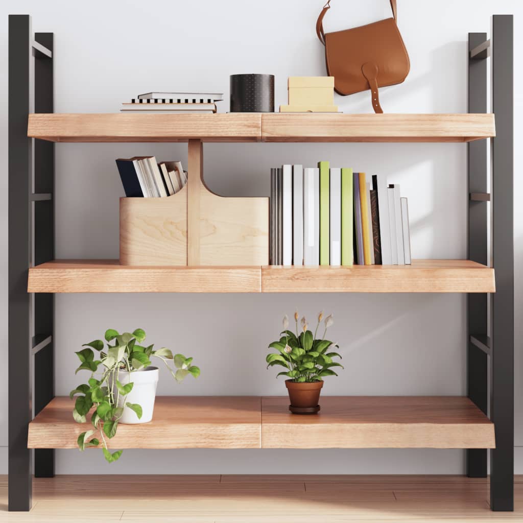 Estante pared madera roble tratada marrón claro 120x60x(2-6) cm- comfortxl