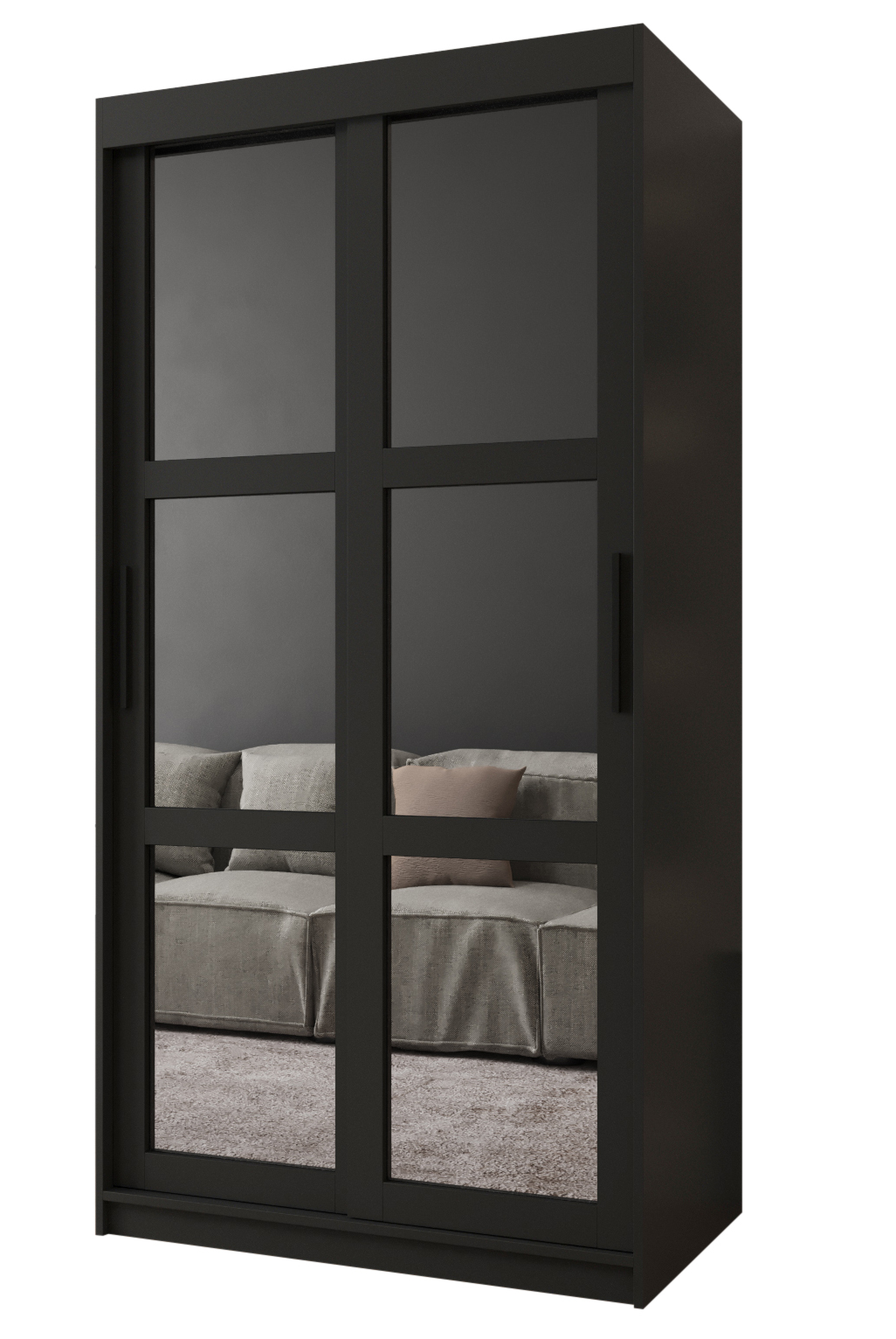 Szafa przesuwna garderoba MIROR 100 x 62 x 200 cm Czarny - Abiks Meble