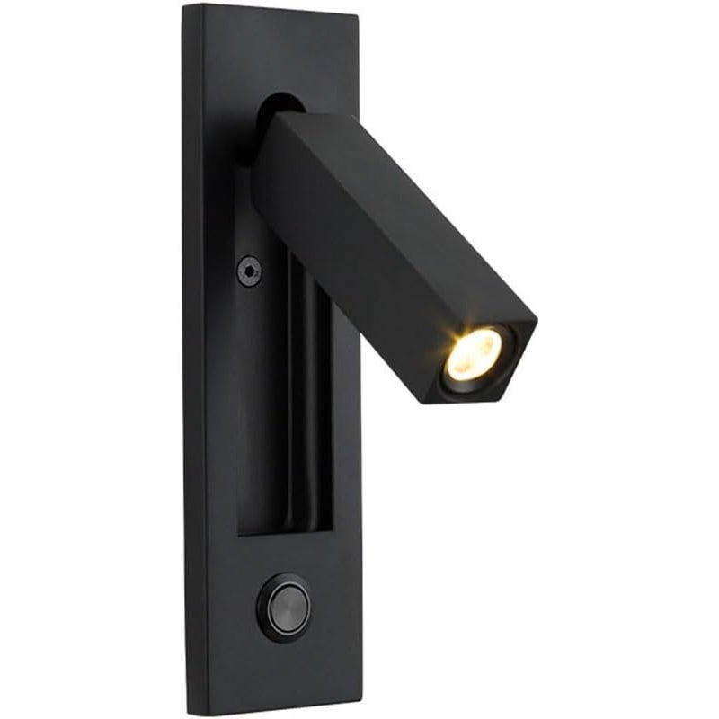 Lampa ścienna do czytania, lampka nocna z przełącznikiem, regulowane ramię, 3W ciepłe światło (czarna)