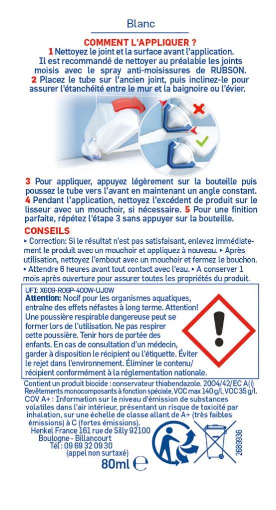 RUBSON re-new sigillante bianco per cucina e bagno 80ml - 4