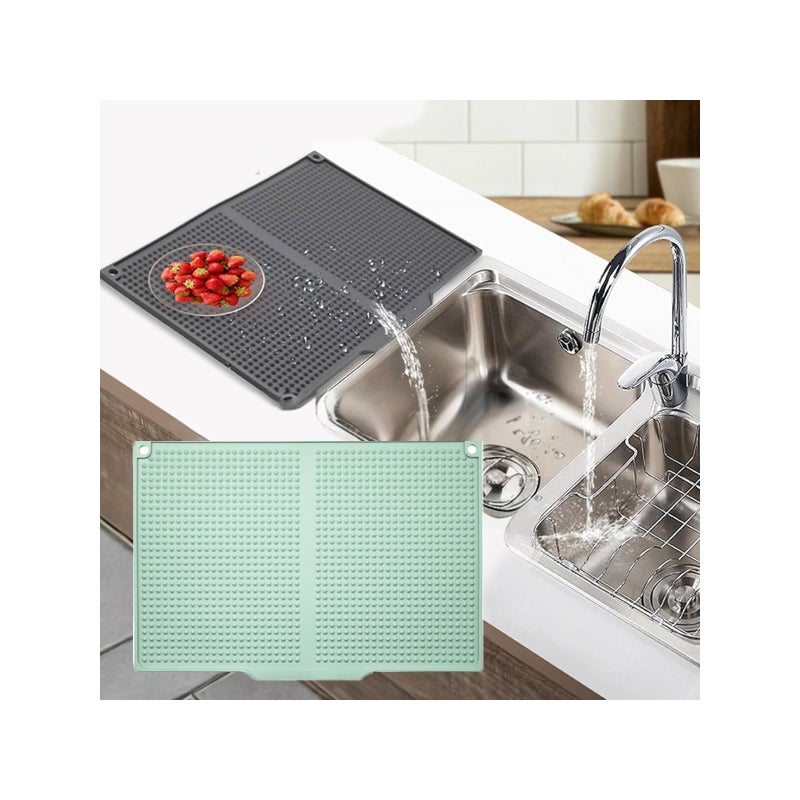 Kuchenna mata antypoślizgowa 45x30 - silikonowy ociekacz - ochrona zlewu i blatu - wodoodporna