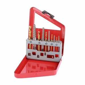 Kit Extracteur De Vis QWORK – 10 Pièces Titane – Pour Vis Cassées – Professionnel Bricolage Et Garage