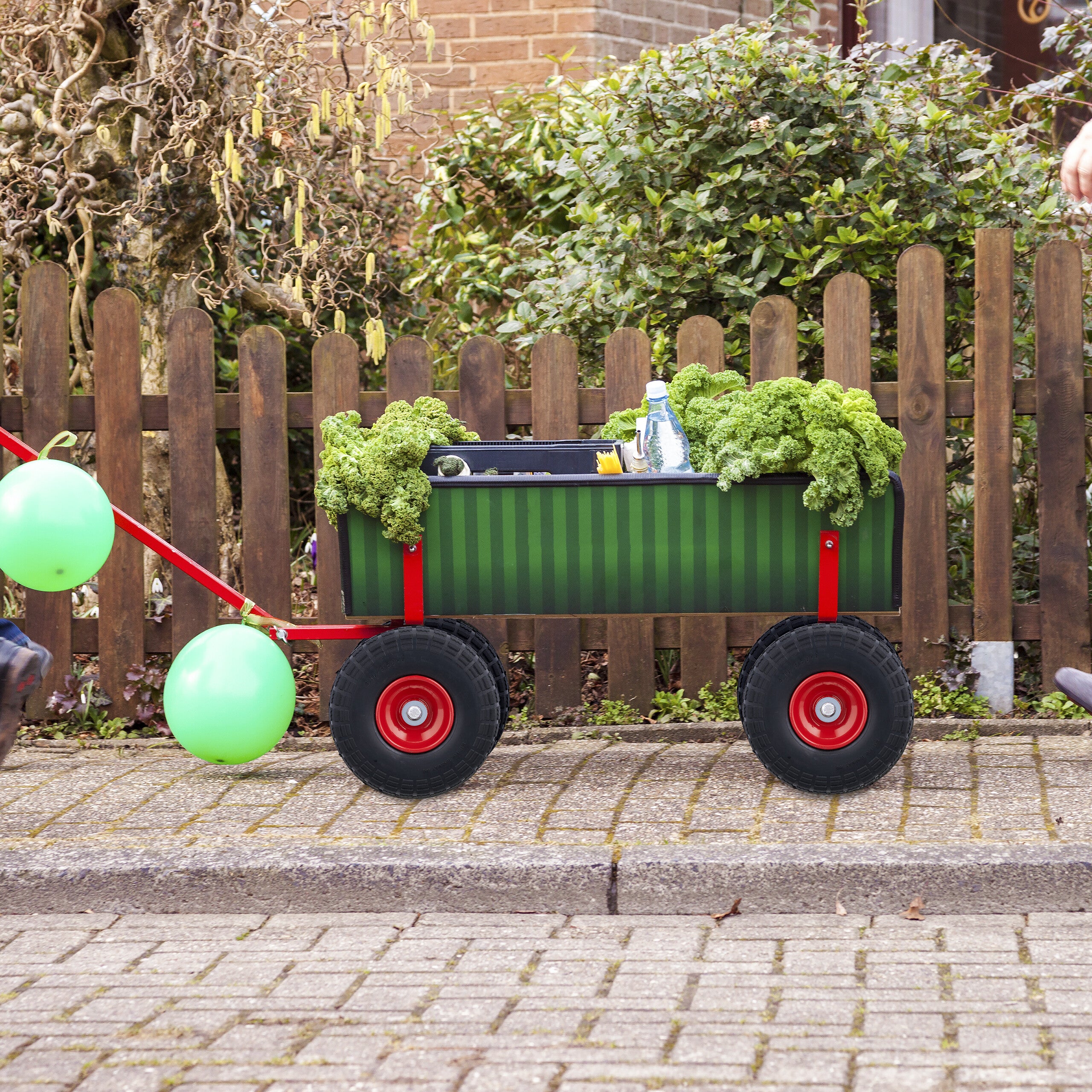 Roue de diable Set 2, caoutchouc 260x85 mm, increvables, 16 mm, 4.1/3.5-4 essieu, jusqu'à 150kg, noir-rouge, Relaxdays - 2