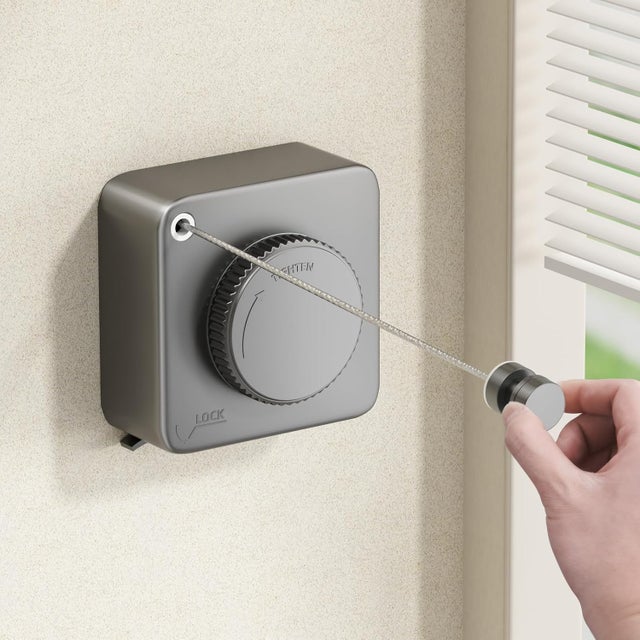 Varal retrátil para exterior com suporte de parede, varal retrátil extensível para interior, varal de secagem de roupa para exterior, varal de parede