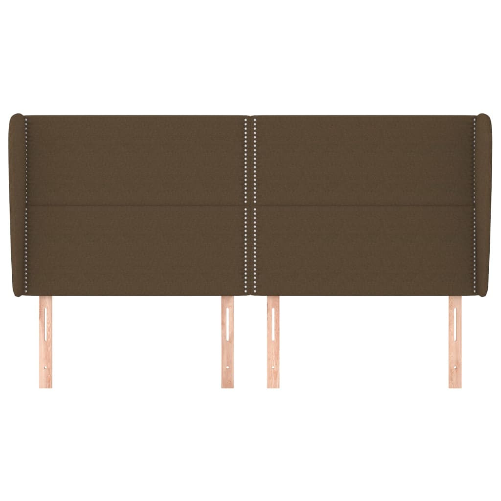Cabeceira cama c/ abas tecido 183x23x118/128 cm castanho-escuro vidaXL - 4