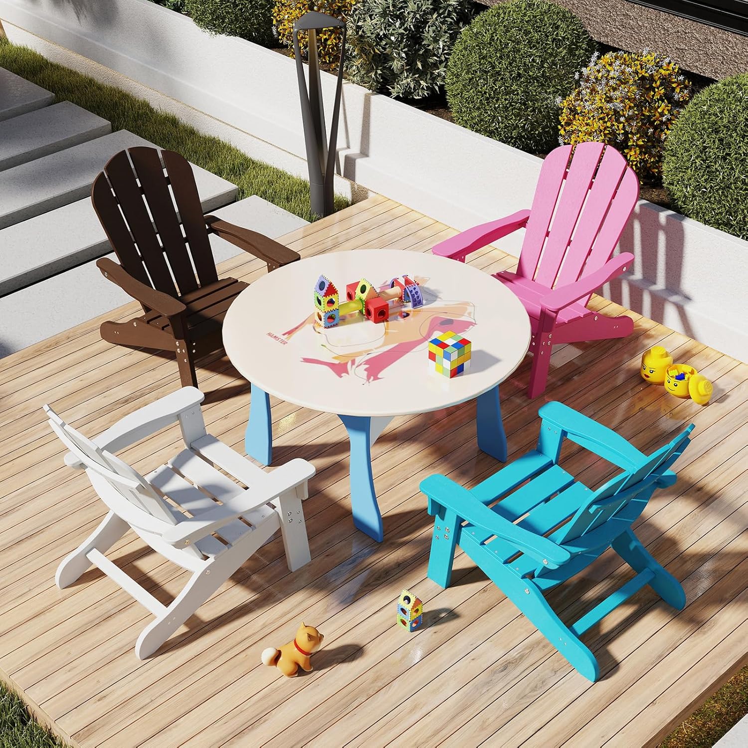 Sedia Adirondack da esterno per bambini, poltrona da giardino in