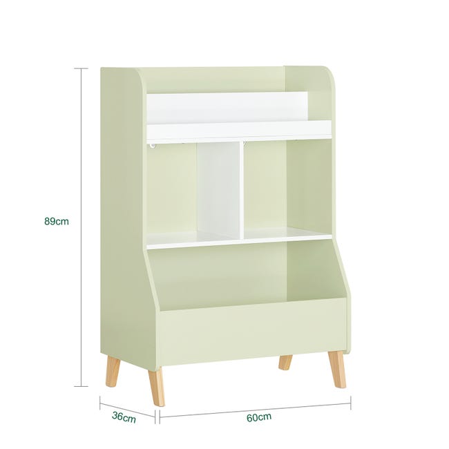 Libreria Per Bambini SoBuy Con 2 Scatole In Tessuto - Scaffale Bianco 60x34x80cm Per Giocattoli E Libri - Foto 13
