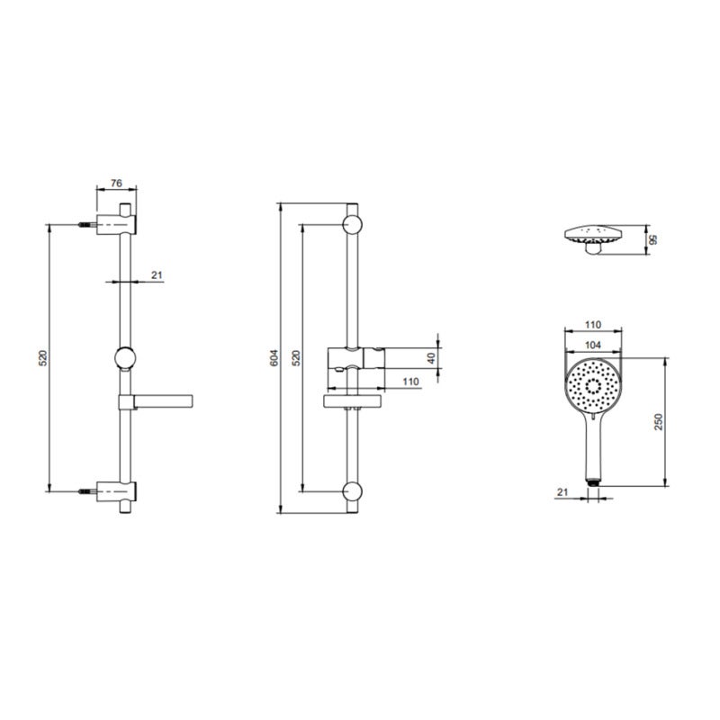 Villeroy & Boch Universal Showers Set de ducha con triple chorro cromado - 5