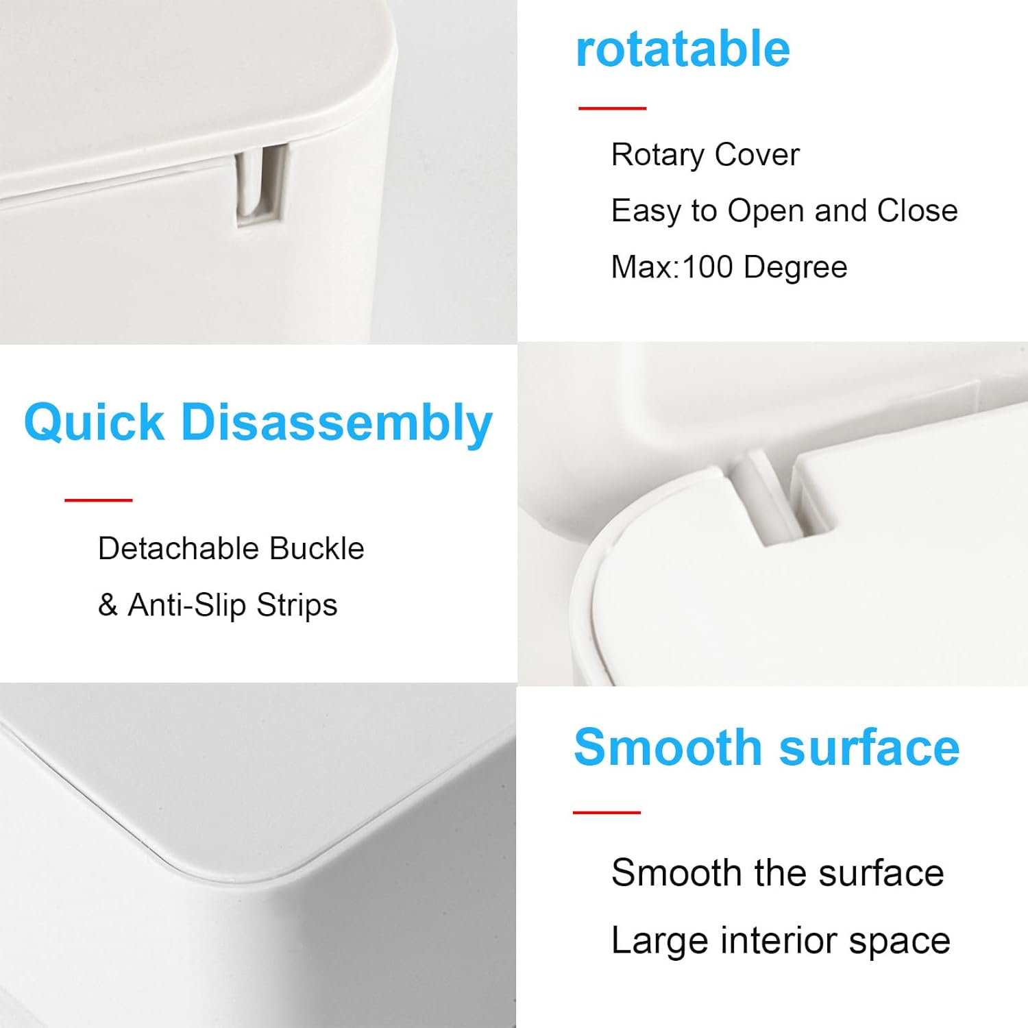 Pudełko na ręczniki papierowe o dużej pojemności (2 sztuki), pojemnik na chusteczki nawilżane z hermetyczną pokrywką (biały/czarny) - 4