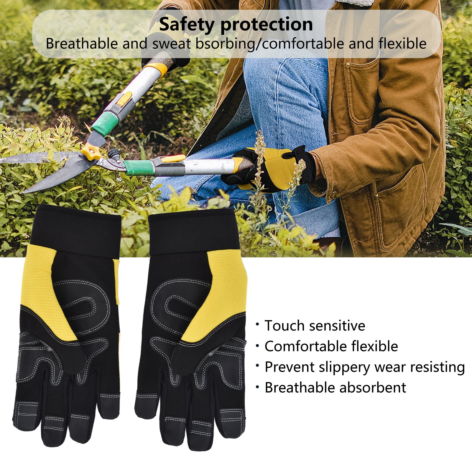 Gants de travail de jardinage, écran tactile, gants de travail universels pour la plantation XL - 5