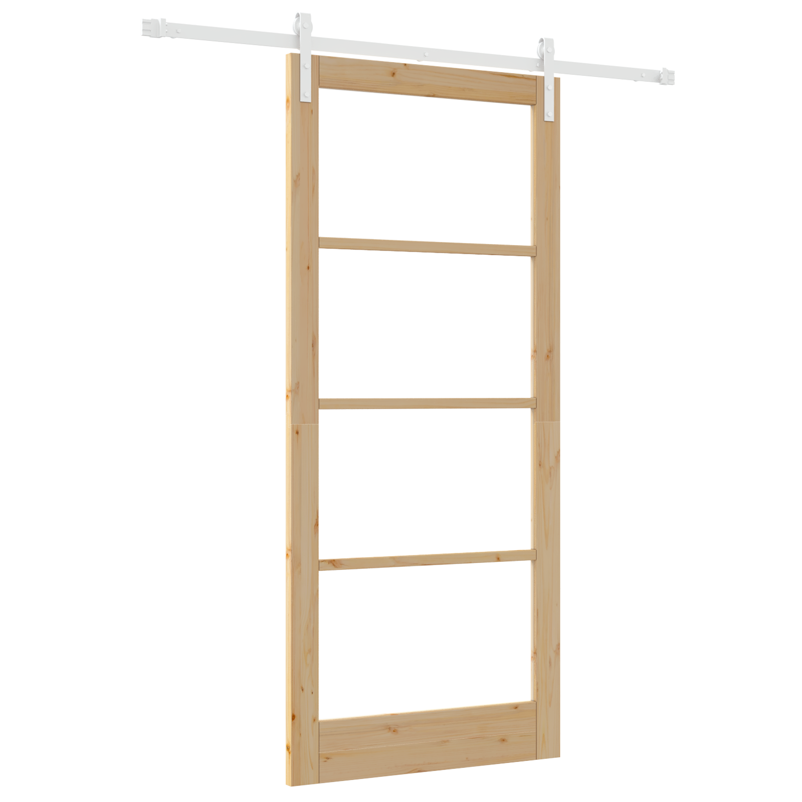 Puerta deslizante | puerta corredera con set de hardware 'orkdal'madera maciza y vidrio cfw29124