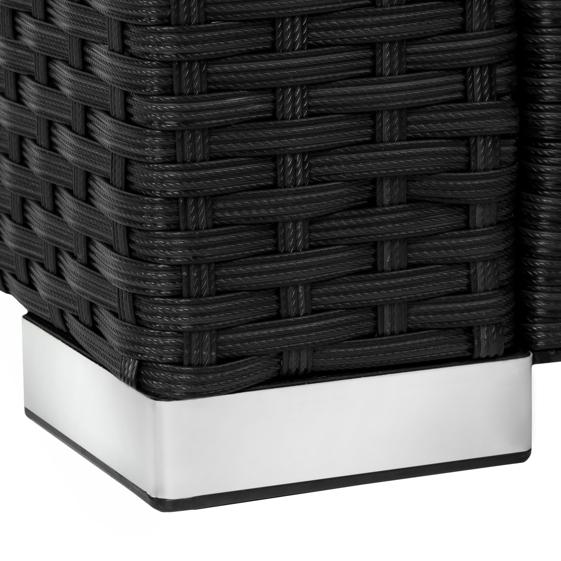 Tectake Fauteuil en rotin Lignano - noir - 5