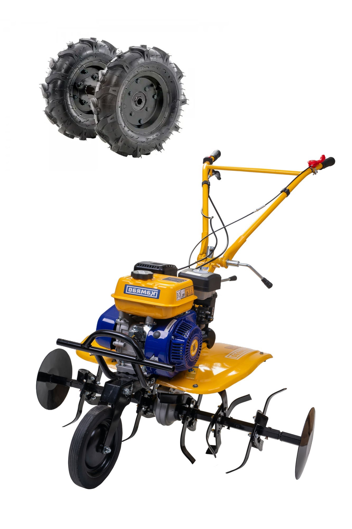 Motosapa pe benzina Kamrad, 7CP, 208cc, latime de lucru 80cm, cu roti de transport