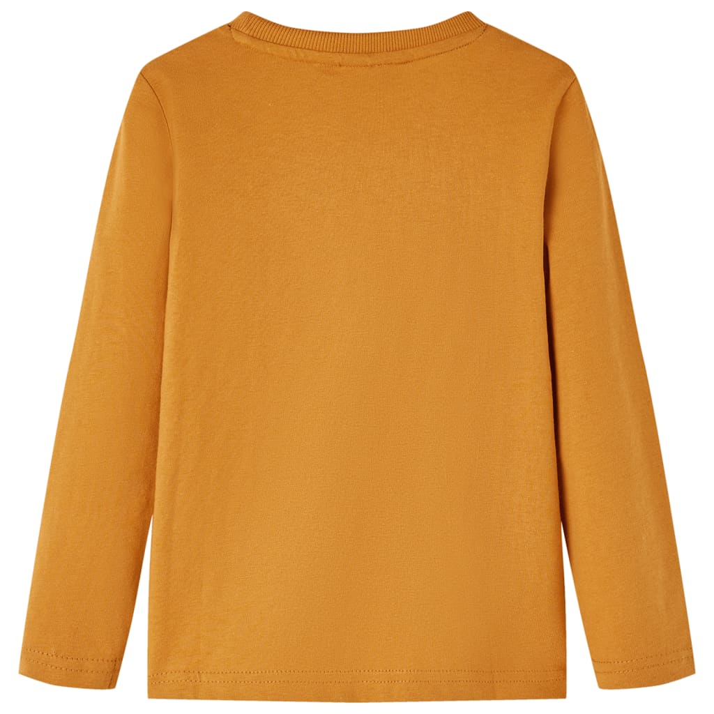 Maglietta Bambino Lupo Foresta - Maniche Lunghe Cotone Taglia 128