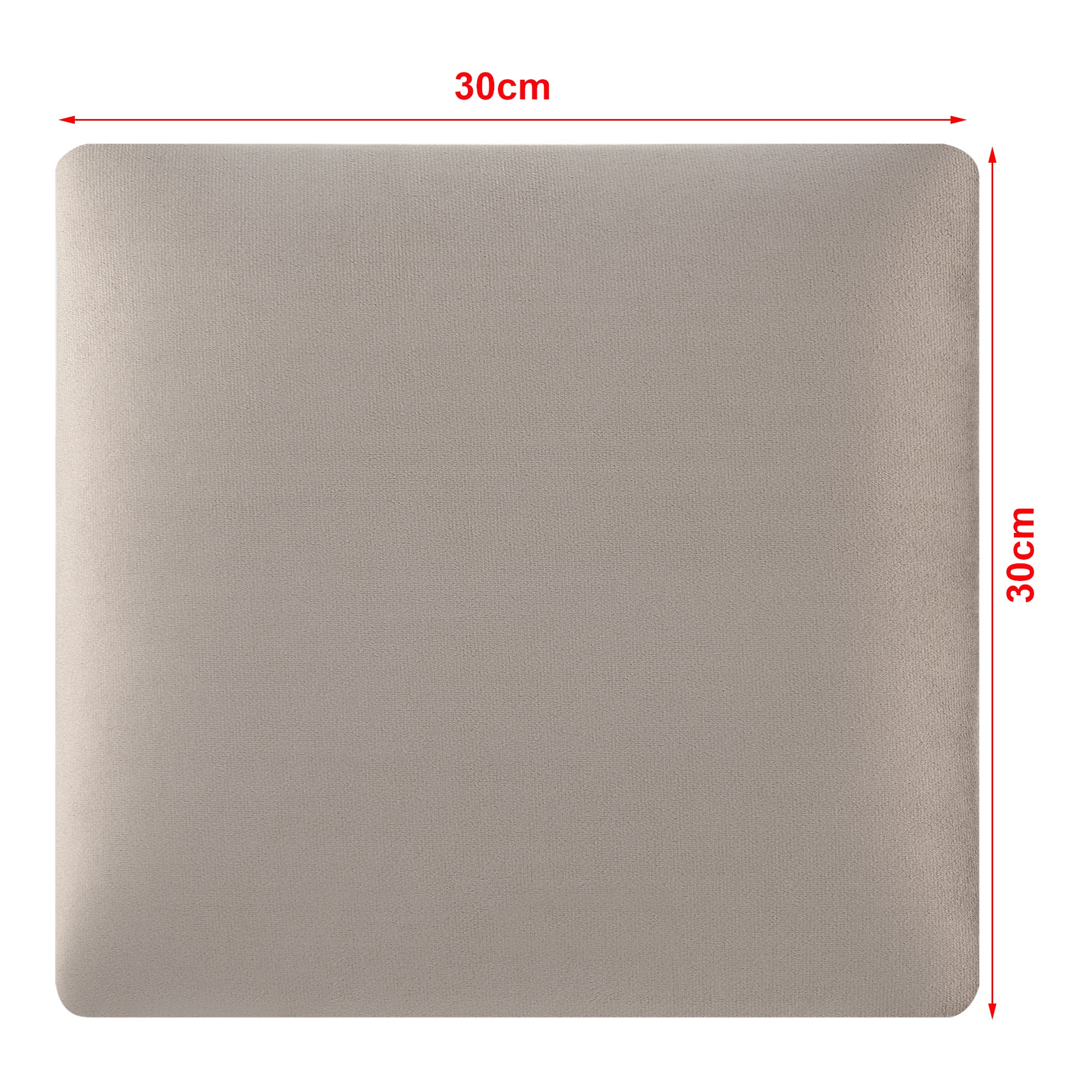 Conjunto de 4 painéis de parede acolchoados Carpino veludo 30x30cm - Cinzento claro [neu.haus] - 4