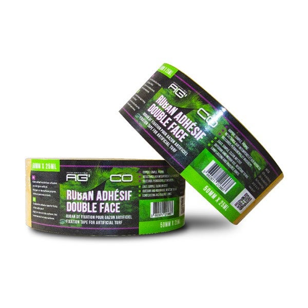 Bande double face 10 m pour fixation de gazon synthétique sur sol dur