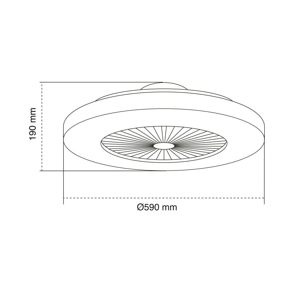 Ventilatore da soffitto LED 45W con pale nascoste Ponele bianco con telecomando e intensità regolabile ø59cm - 5