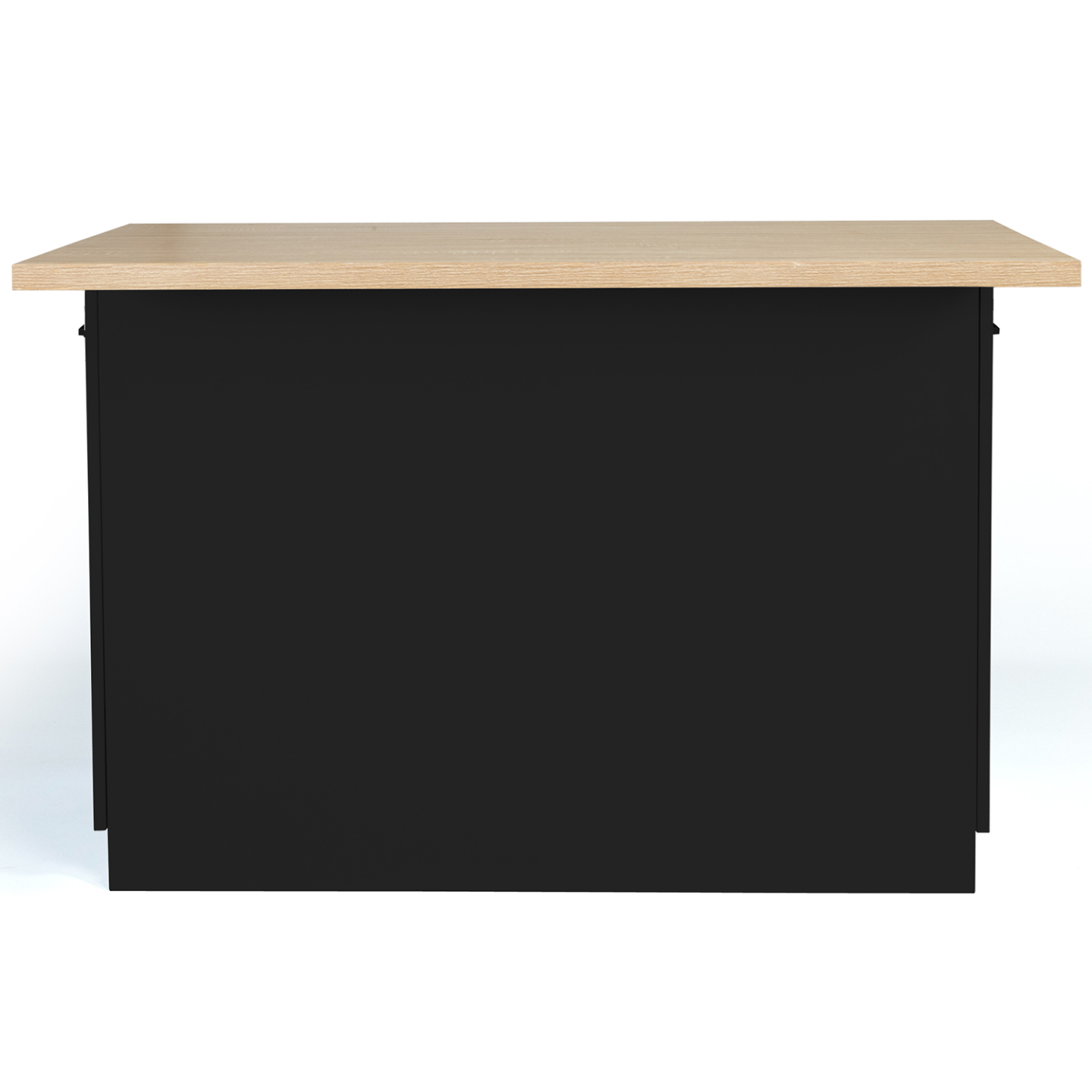 Ilot central IVO 120 cm bois noir avec plan de travail façon hêtre - 4