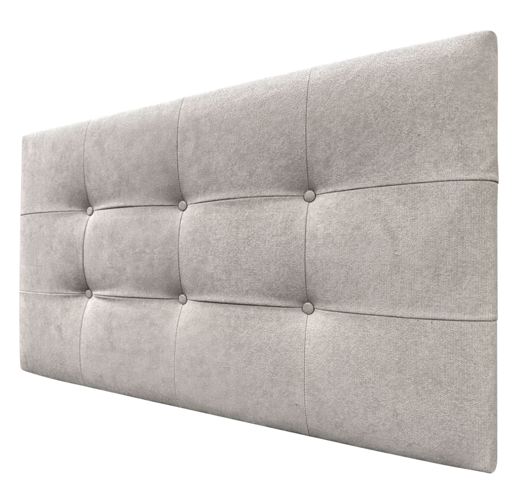 DECORQUALITY Cabecero Cama TEXAS BUTTON DELUXE largo tapizado tejido antimanchas Beige 150*125 Cm - 4