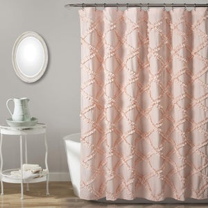 Tenda Da Doccia Lush Decor 183x183cm - Motivo Floreale Vintage In Avorio | Stile Fattoria Chic - Foto 2