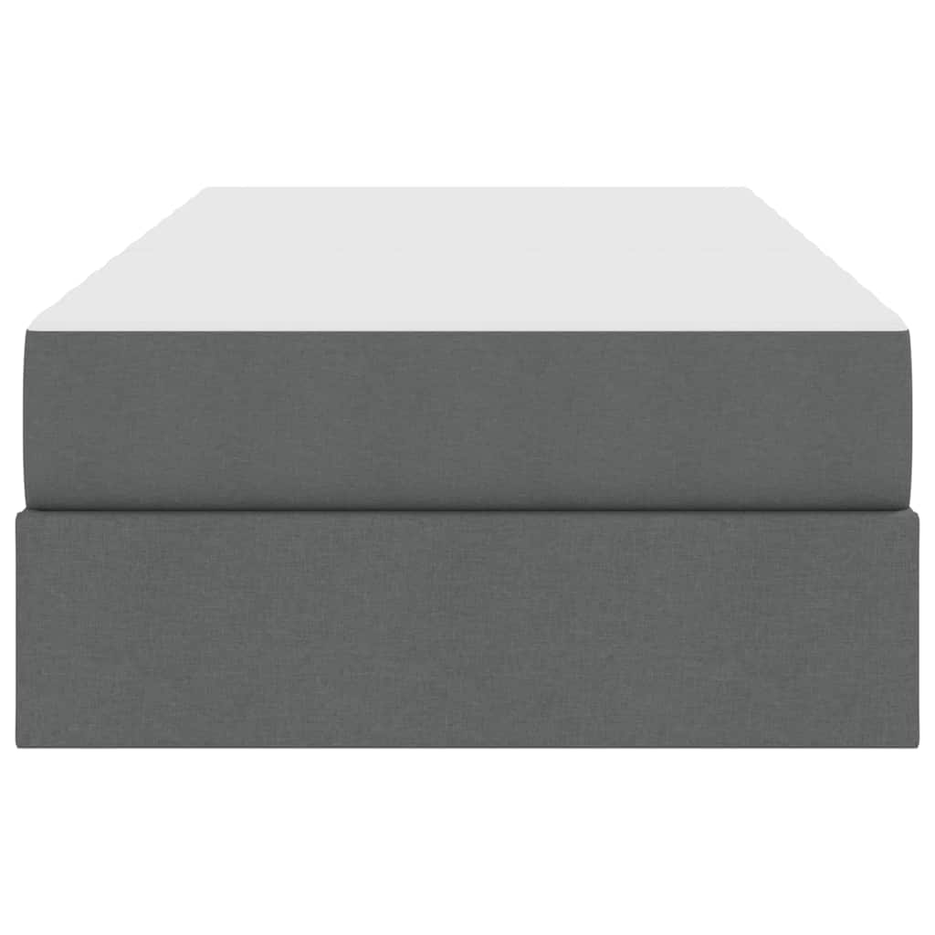 Lit avec rangement et matelas en polyester gris foncé, pour la chambre, 90 × 190 cm - 7