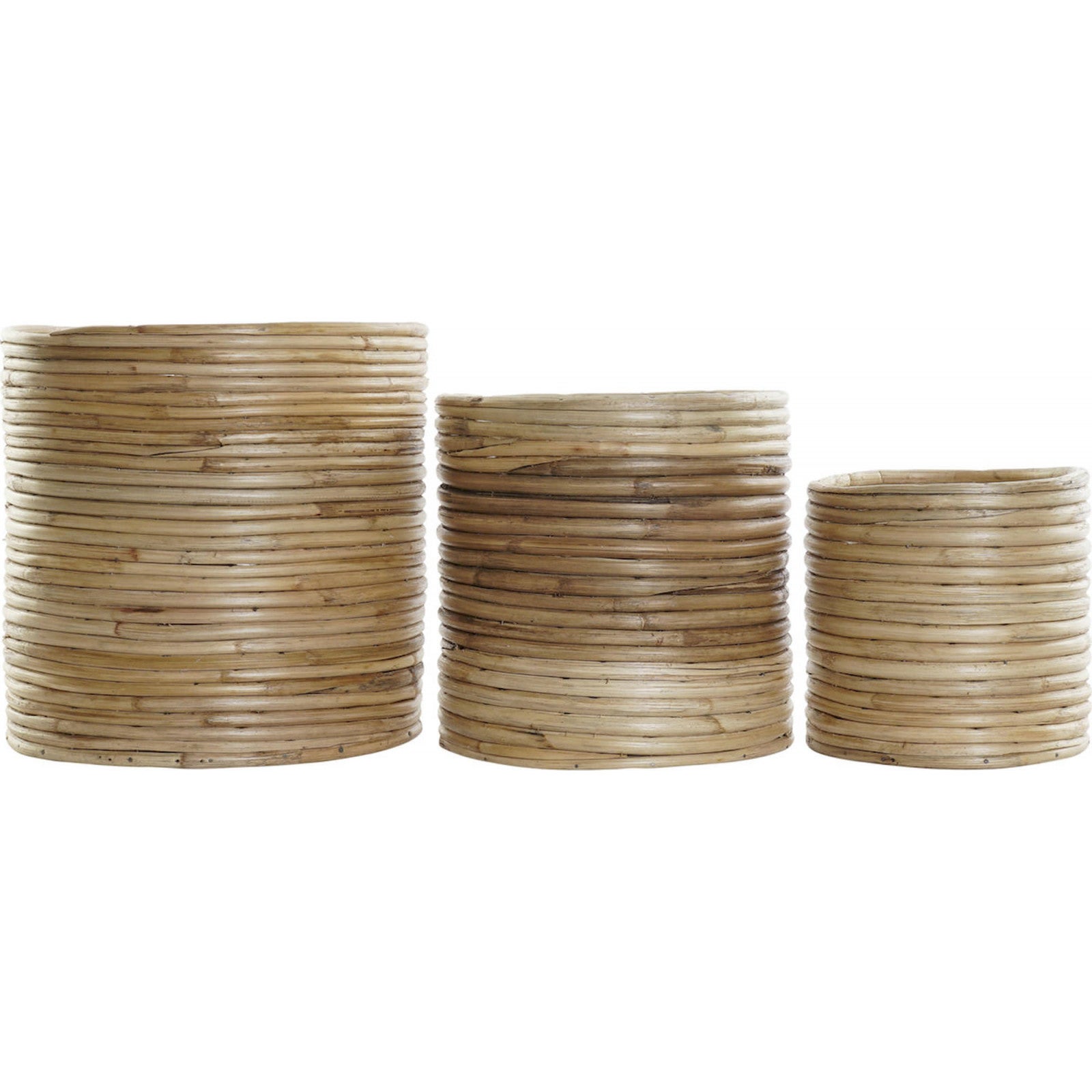 Cache-pot design éco en rotin naturel 31 x 31 x 30,5 cm Brun naturel ...