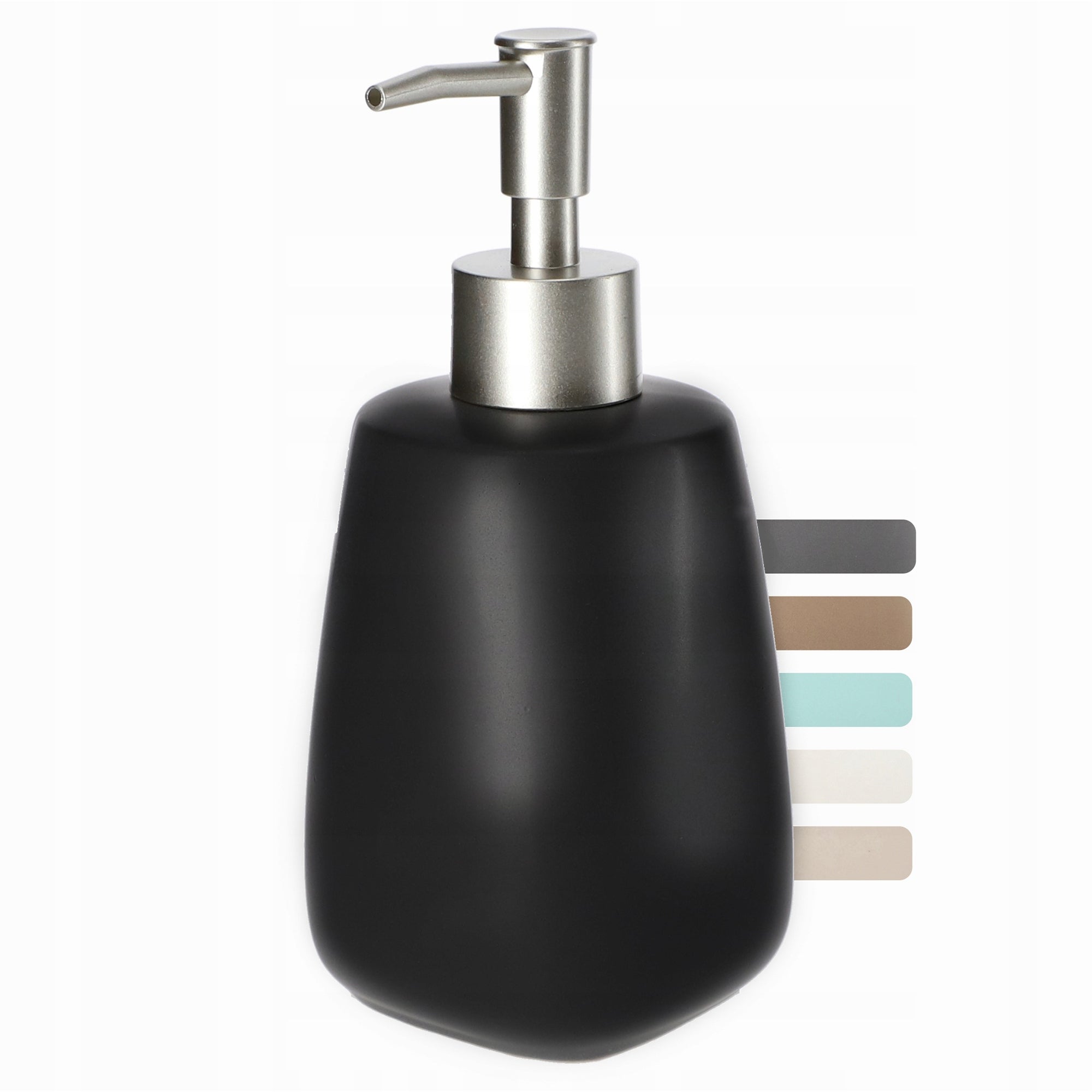 DOZOWNIK MYDŁA NA MYDŁO W PŁYNIE POJEMNIK NA PŁYN 400 ml CZARNY CERAMICZNY
