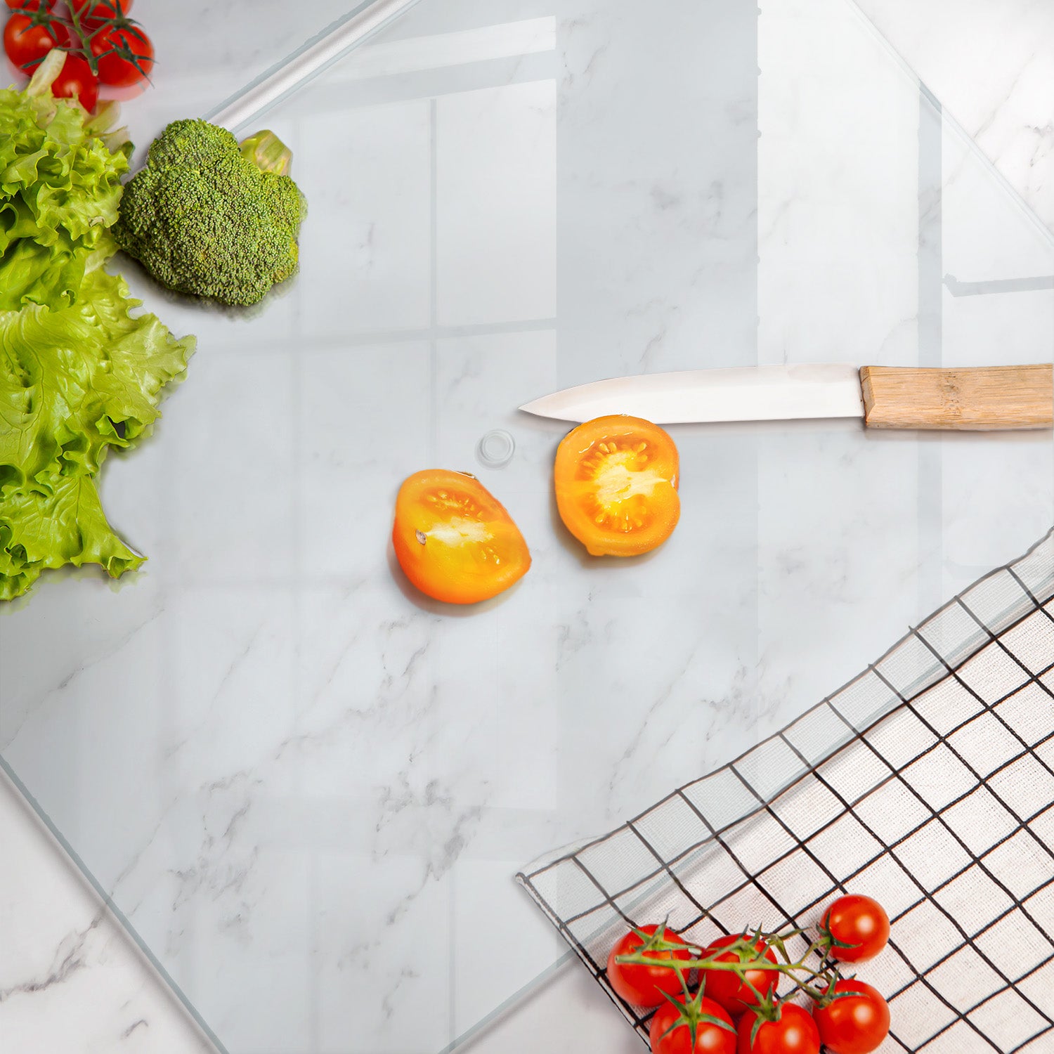 Planche à découper en verre pour la cuisine, Planches à découper 2pcs 2x40x52 cm - Duo fonctionnel pour plus de polyvalence en cuisine - 3