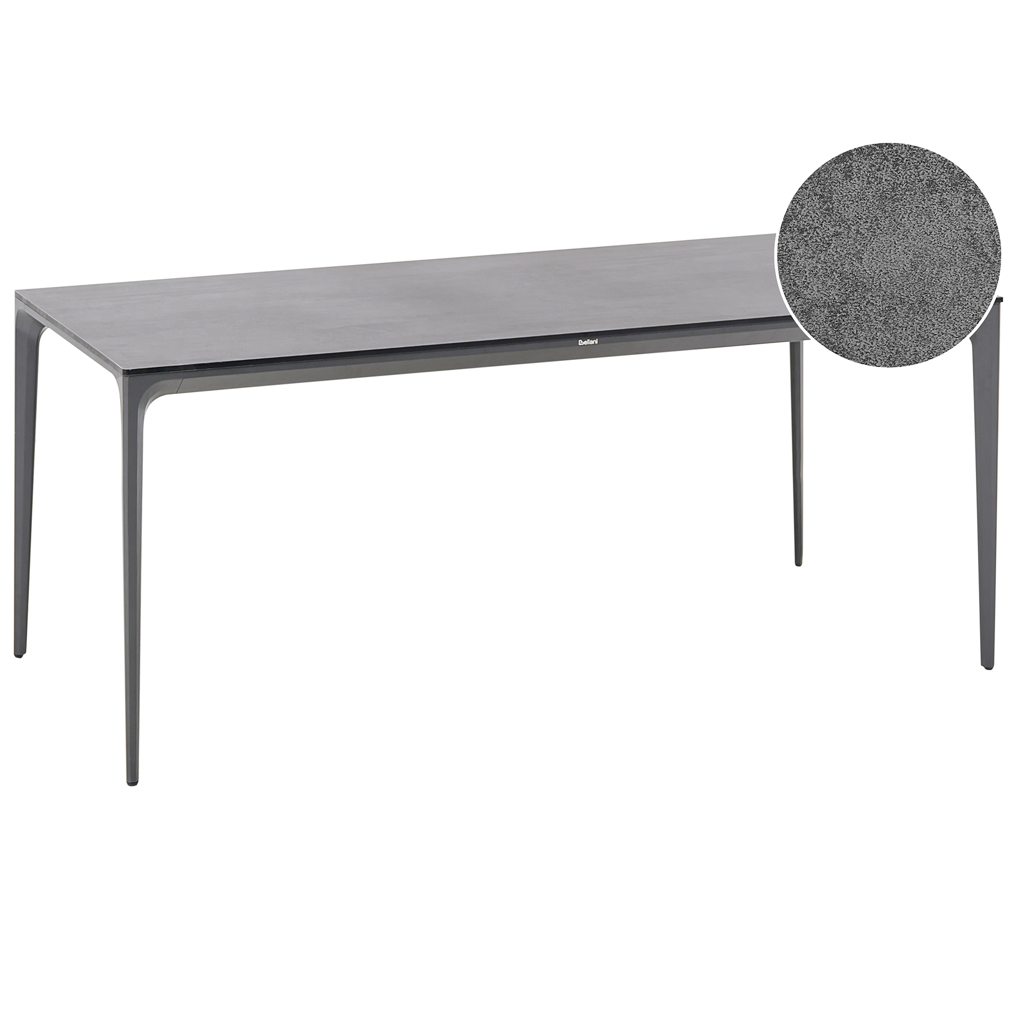 Masă dining de exterior SOVARETO 180 cm 90 cm efect de piatră Gri închis