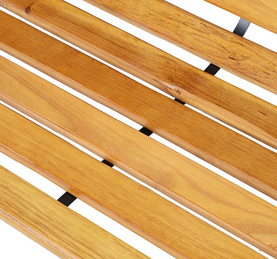 Banc de jardin 2 places style rural chic acier époxy bois lasuré - 8