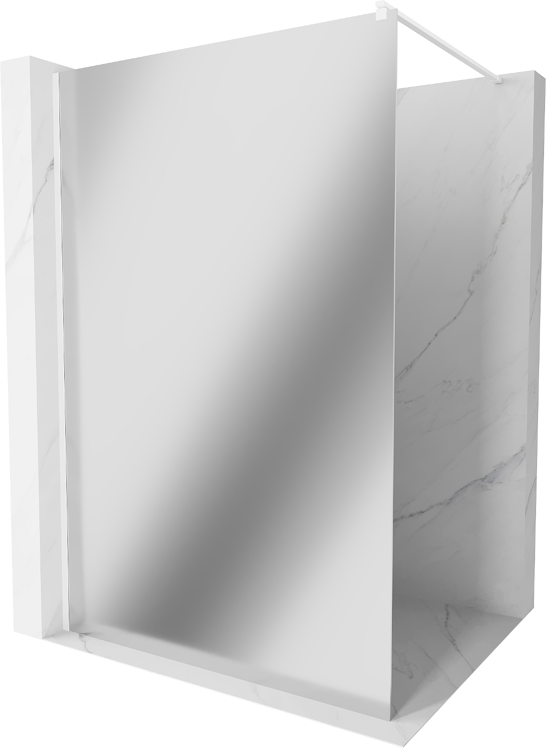 Mexen Kioto ścianka prysznicowa Walk-in 80 x 200 cm, lustro 8 mm, biała - 800-080-101-20-50
