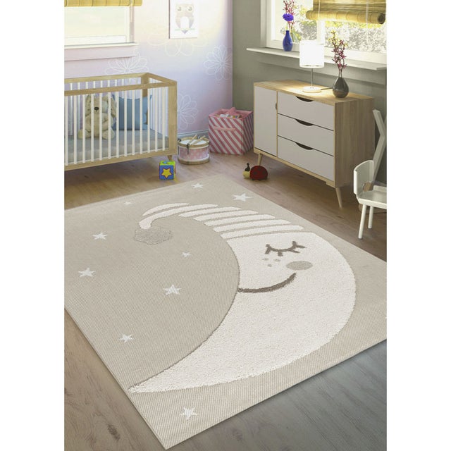 Tapis enfant lune beige - LUNA Enfants 10 Beige - 160x230 cm
