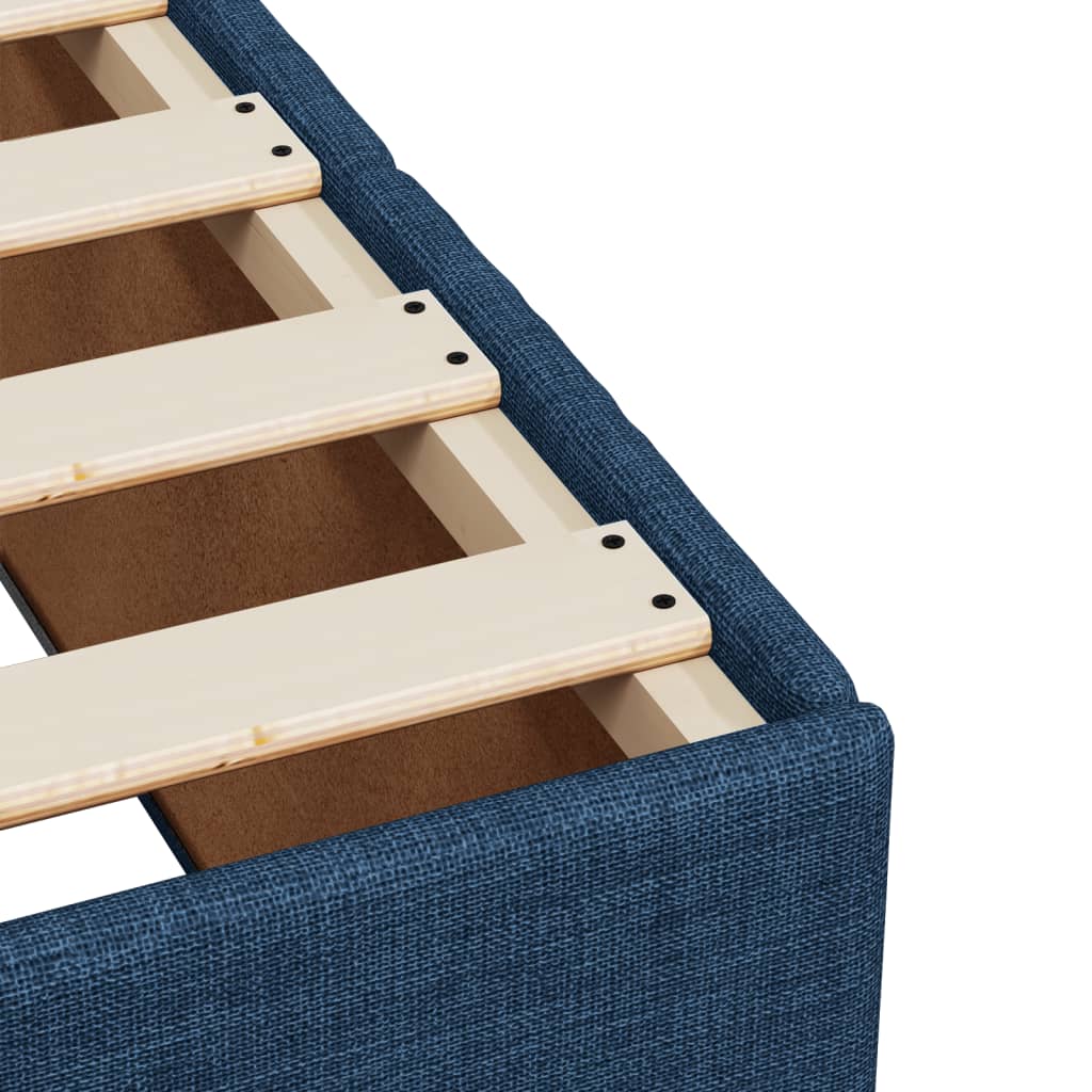 Sommier à lattes de lit avec matelas Bleu 160x200 cm Tissu — COMFORTXL - 11
