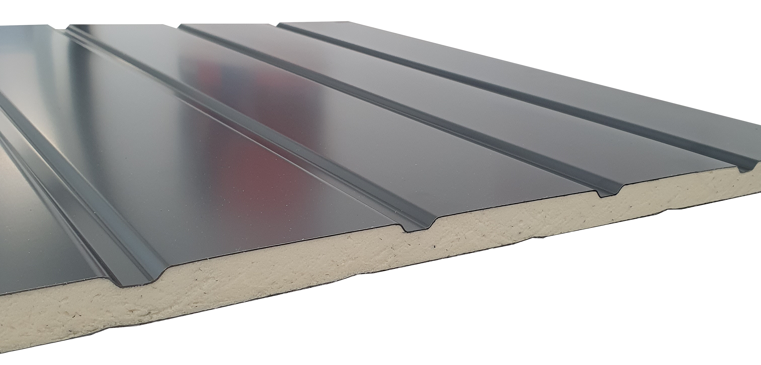 Porte de garage basculante grise avec portillon l.240 x H.200 cm x Ep.20 mm - 2