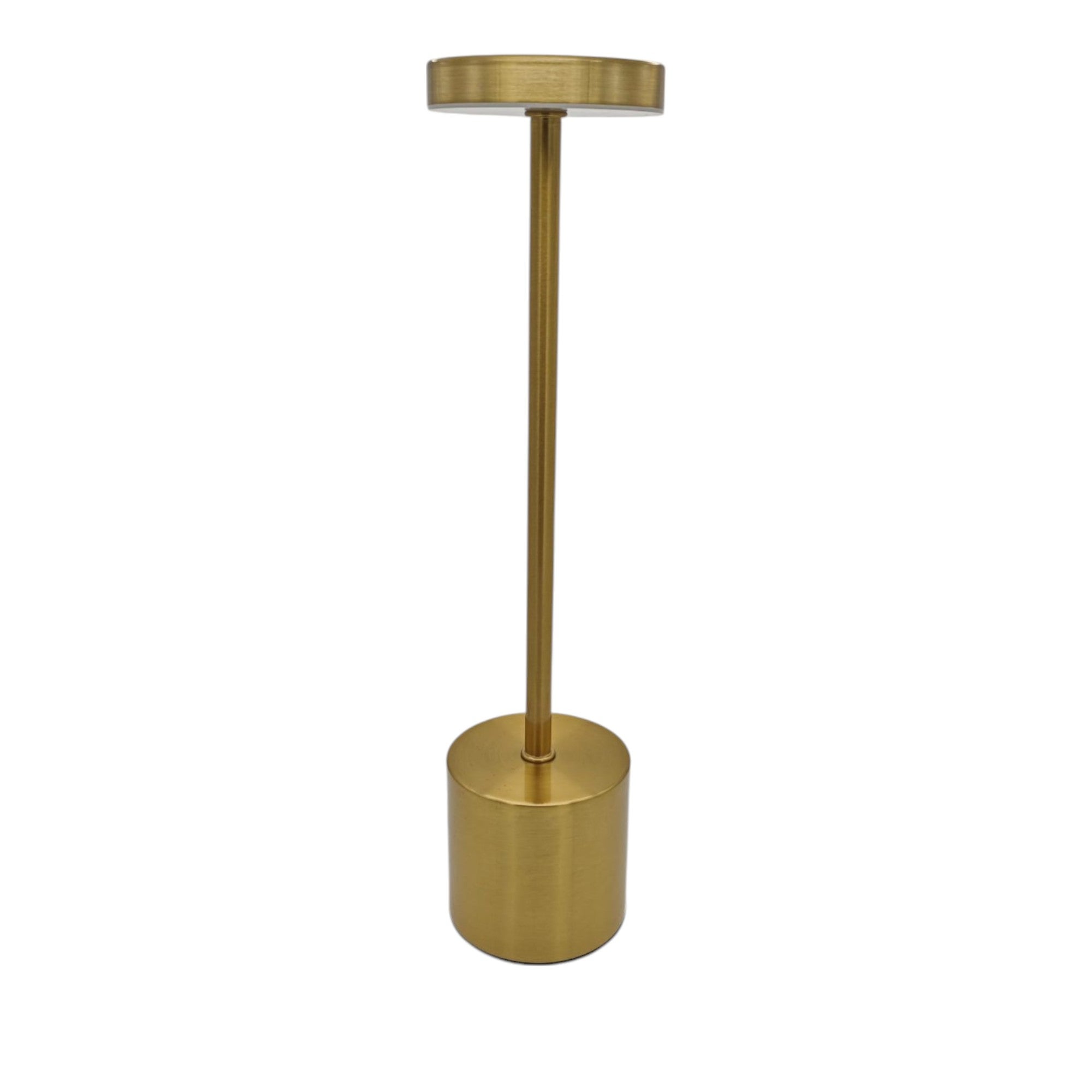 Akumulatorowa złota metalowa lampa stołowa LED ładowana dotykowo 3 ściemniane odcienie światła 2000mAh