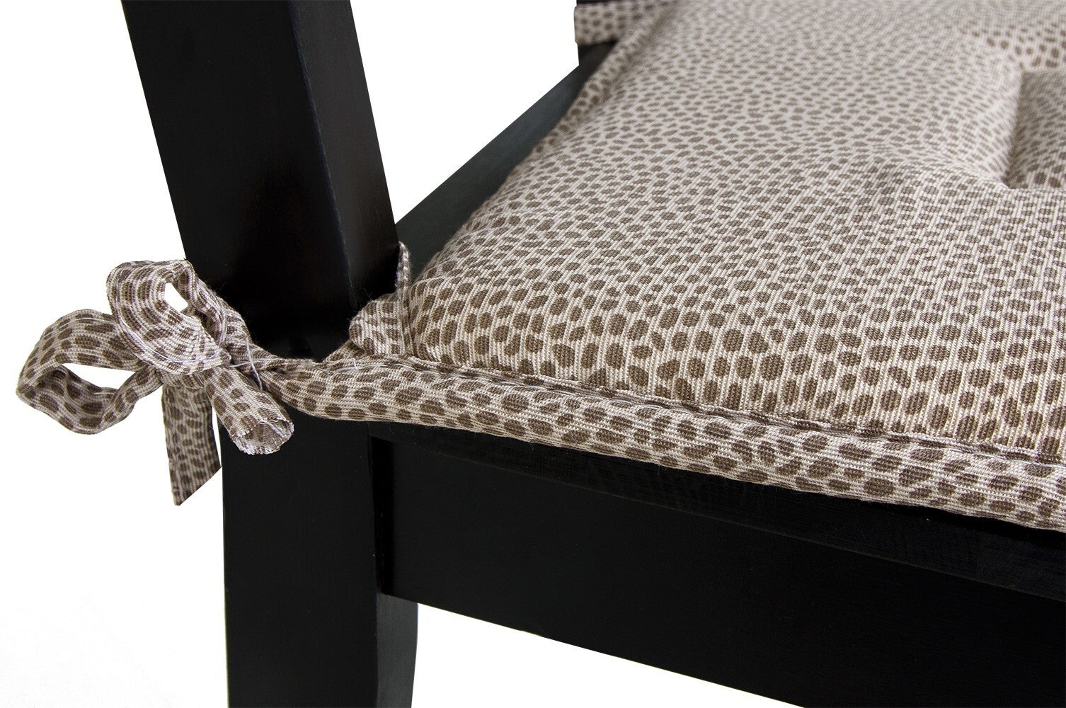 Lot De 4 Coussins De Chaise Coton Avec Des Lacets Lavable Doux Universel Repéré - Marron - 4
