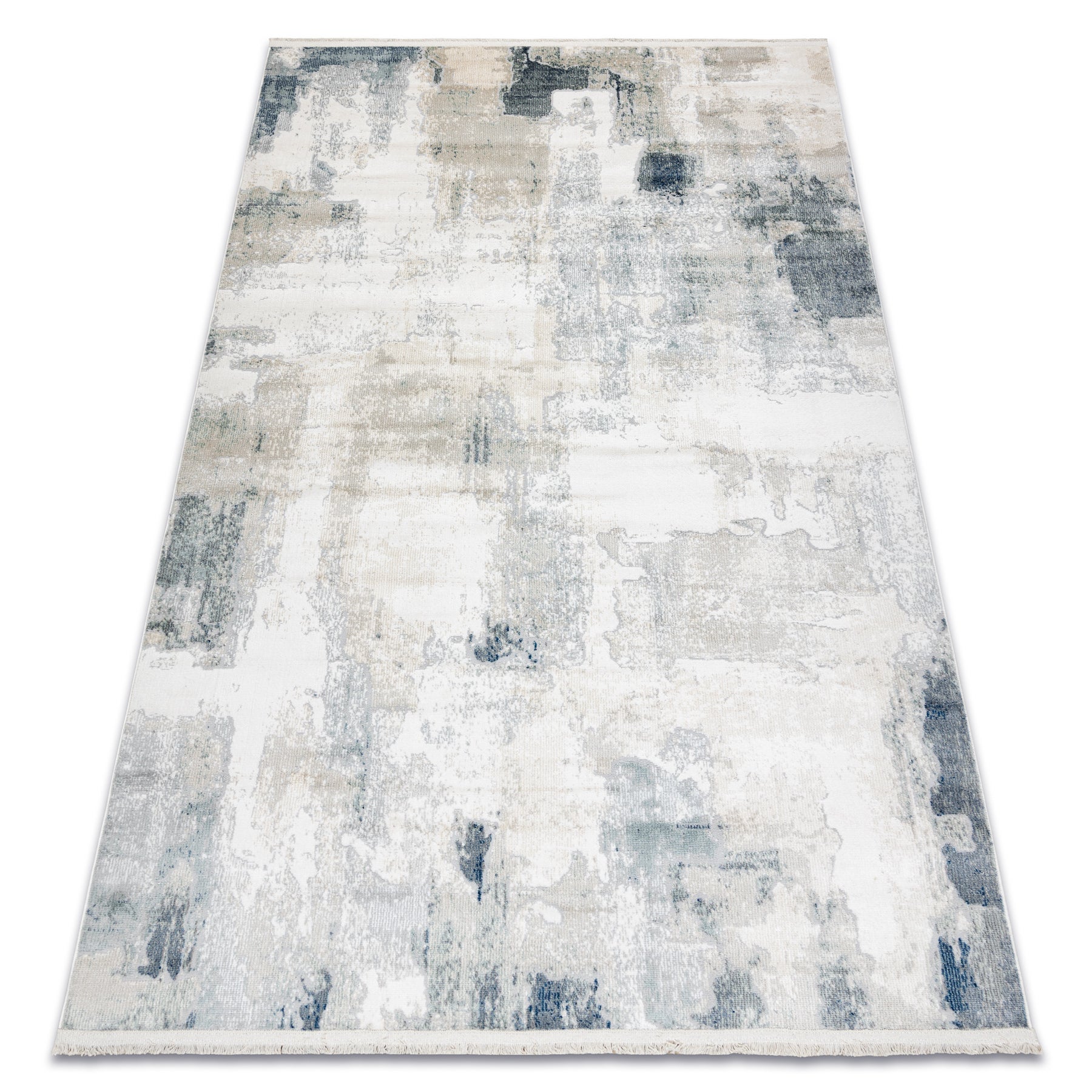 Dywan DISTIN 0144A biały / krem / beż nowoczesny - Abstrakcja, vintage, frędzle 180x270 cm