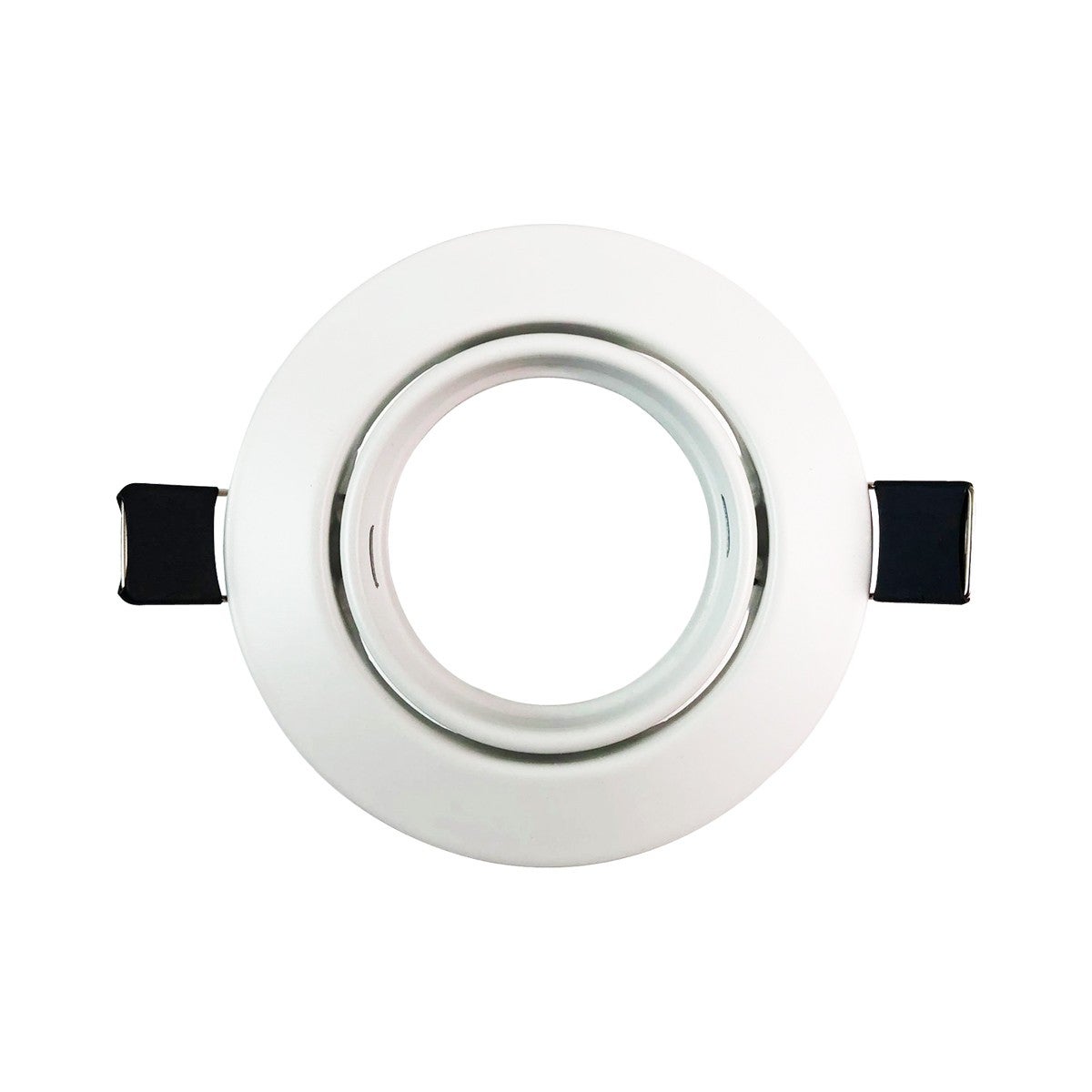 Collerette support encastrable orientable Spot LED rond blanc - Diamètre 90mm - Trou de perçage 65mm - 3