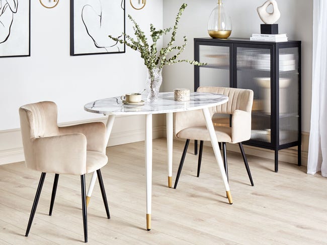BLOOM - Tavolo Da Pranzo Ovale In Legno Masello In Tono Noce 160x75,2cm - DECOWOOD | Leroy Merlin