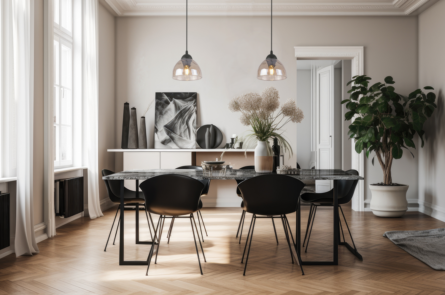 Lampa sufitowa wisząca Venice modern E27 klosz półokrągły miodowy Light Home LH - 3