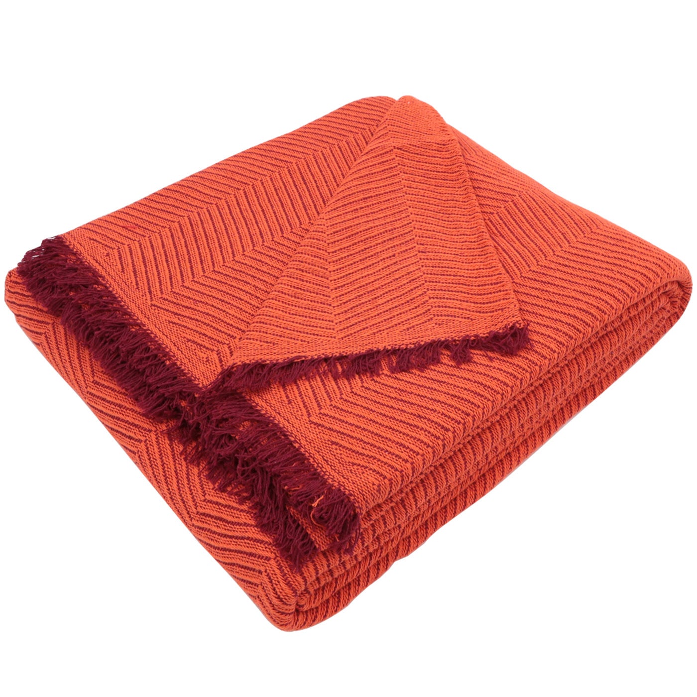 Home mercury - colcha multiusos sofa, cubrecama, jarapas, manta foulard, plaid para cama. (230x260cm, espiga naranja)