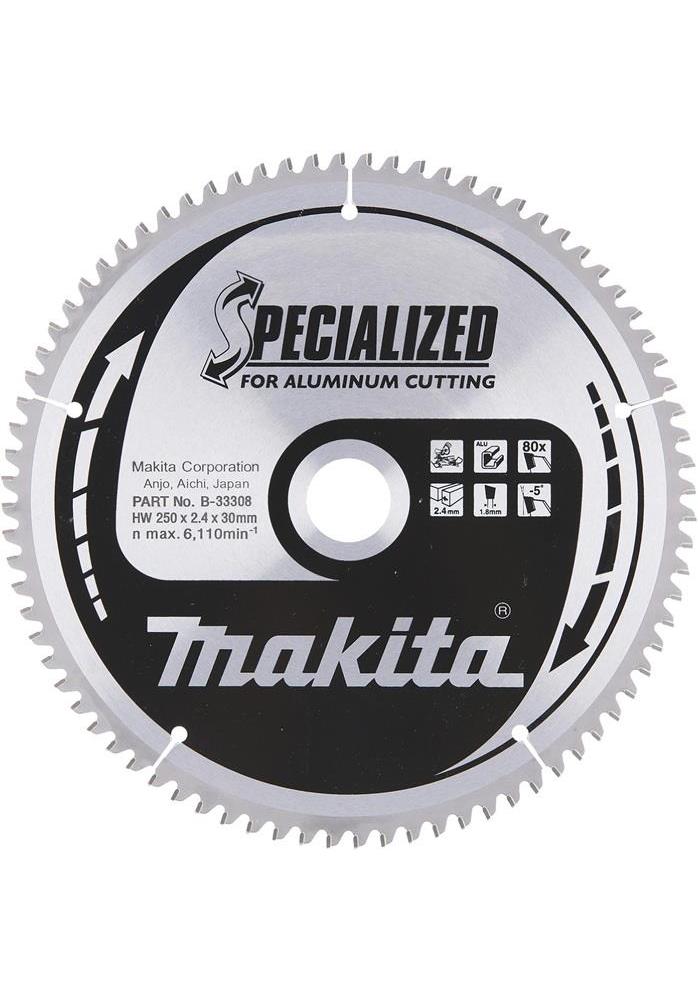 Makita B-33308 Lama Sega Circolare Specialized 250x30mm 80T Alluminio