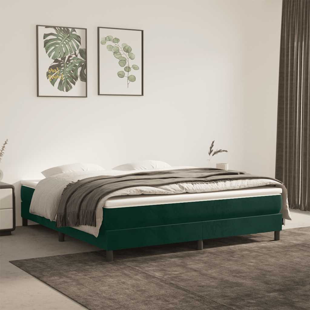 Vidaxl Estructura Estructura De Cama Con Somier Terciopelo 180X200 Cm Verde/Oscuro , Leroy Merlin