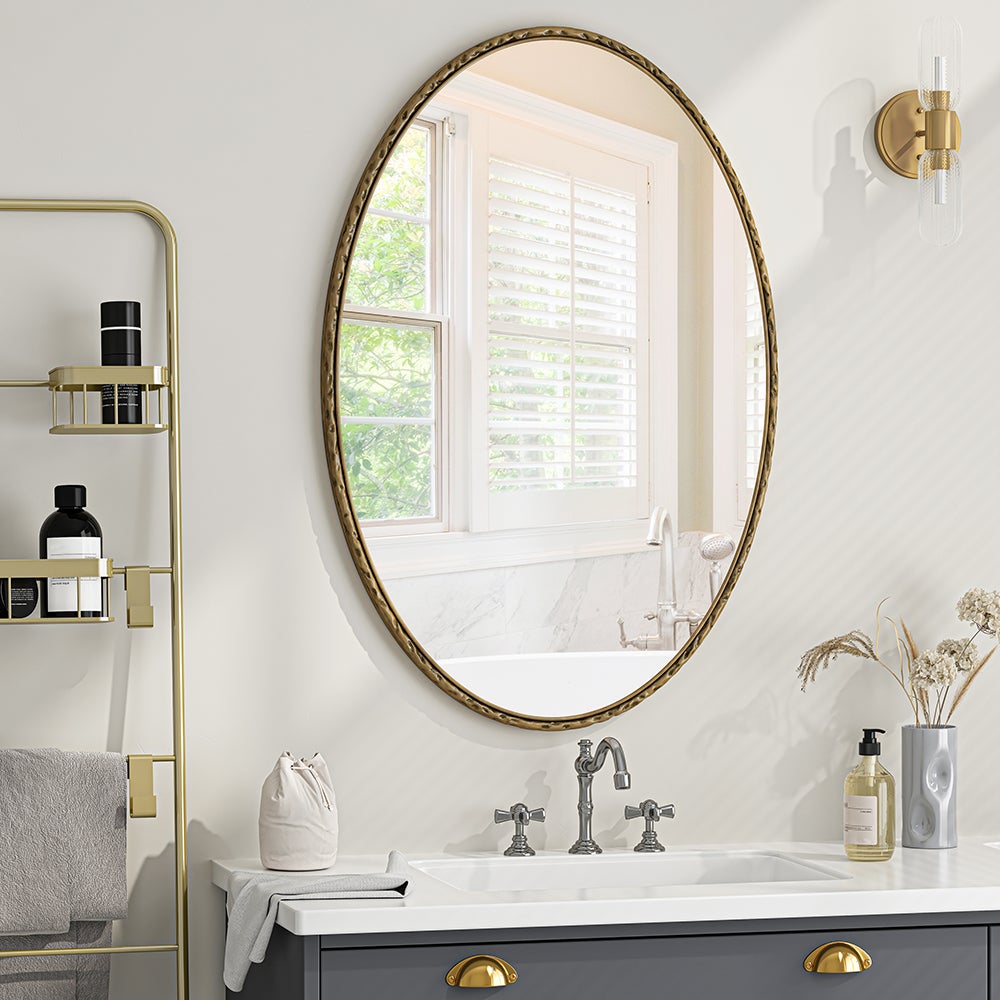 Miroir arqué, miroir mural pour salle de bain, miroir de courtoisie ...