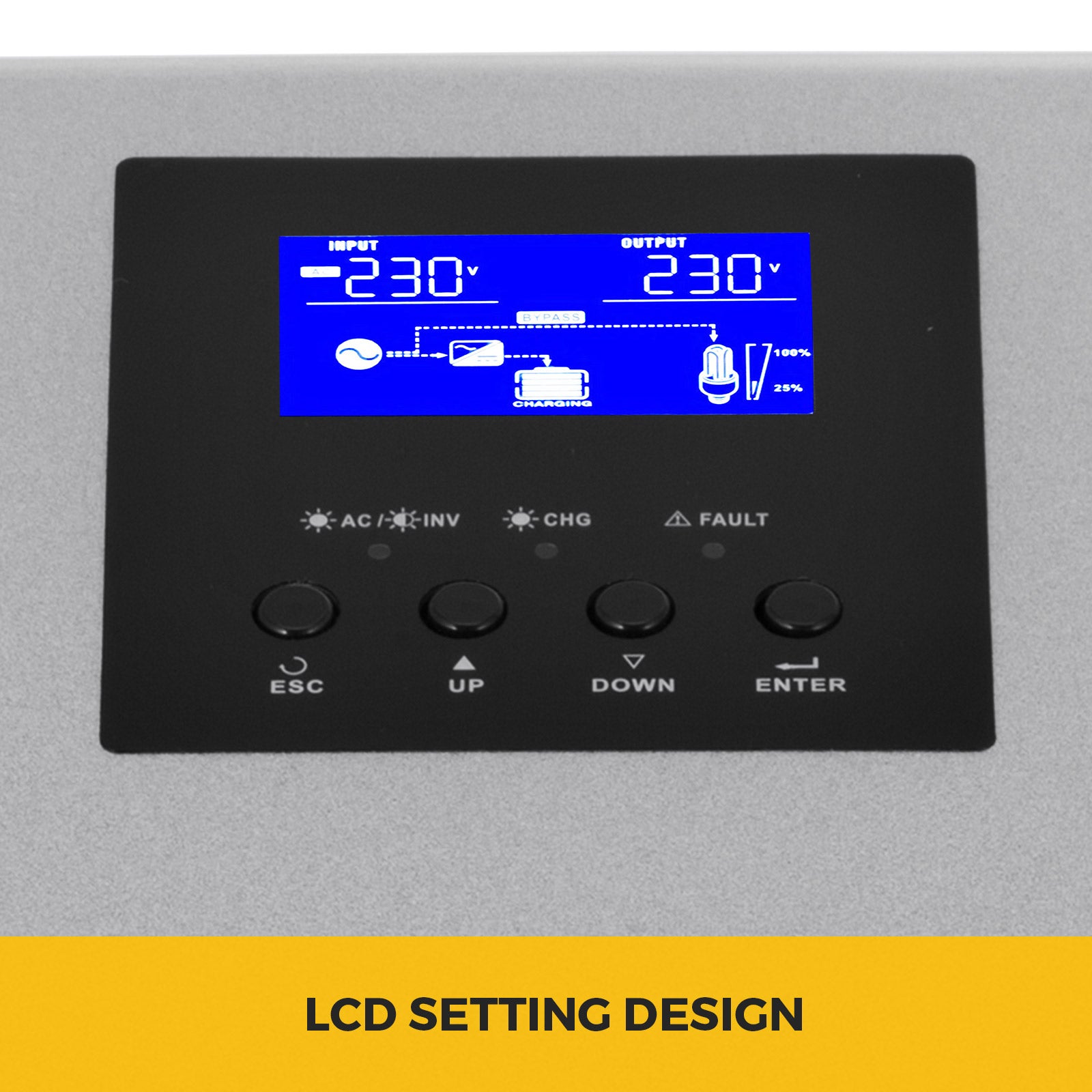 Onduleur Solaire Hybride VEVOR 5000VA DC 48V AC 230V Convertisseur Pur Sinus LCD avec Chargeur Secteur Contrôleur Solaire MPPT pour Appareil à Moteur - 5